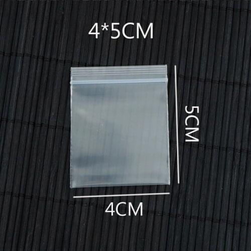 100PCS 4x5cm ( 1.57 inch x1.96 inch) Jewelry Ziplock Zip Zipped Lock Reclosable Plastic Poly Clear Bags Jewelry