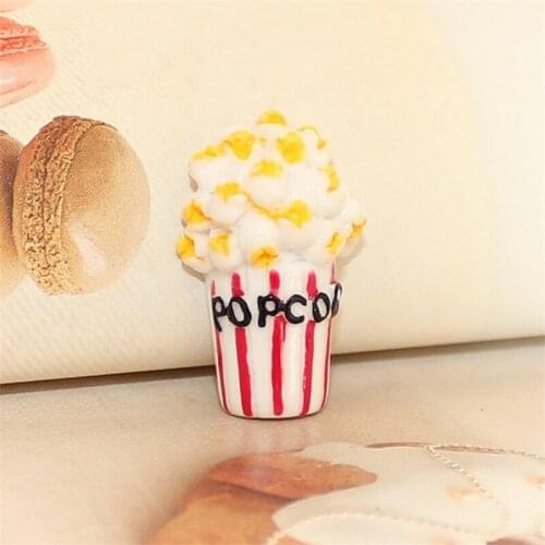 100pcs Resin Flatback Popcorn Charms For DIY Slime Filler Supplies Addition Accessories Decor Toys For Children Jewelry Making