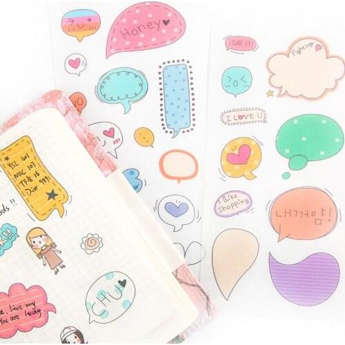 15packs/lot Colorful Dialog box Paper Decorative Sticker DIY Scrapbooking photo Label Diary Album School Office