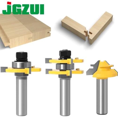 3 pc 12mm 1/2 Shank high quality Tongue & Groove Joint Assembly Router Bit 1Pc 45 Degree Lock Miter Route Set Stock Wood Cutting