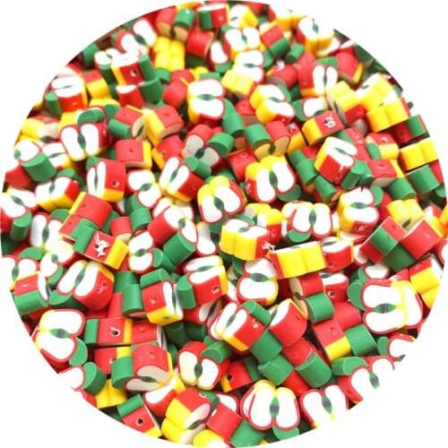 30pcs/lot 10mm Apple Beads Polymer Clay Beads Mixed Color Polymer Clay Spacer Beads For Jewelry Making DIY Bracelet necklace #01