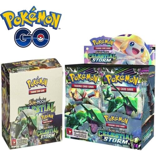 324pcs Cards Pokemon Card TCG: Sun & Moon Celestial Storm 36-Pack Booster Box Trading Card Game Kids Collection Toys