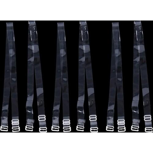 5Pairs=10Pc Womens Metal Transparent Buckle Bra Straps Belt Elastic Silicone Bra Straps Adjustable Baldric Lingerie Sling
