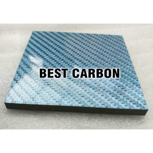 FREE SHIPING 5mm thickness small Blue Carbon Fiber Plate , glossy blue surface