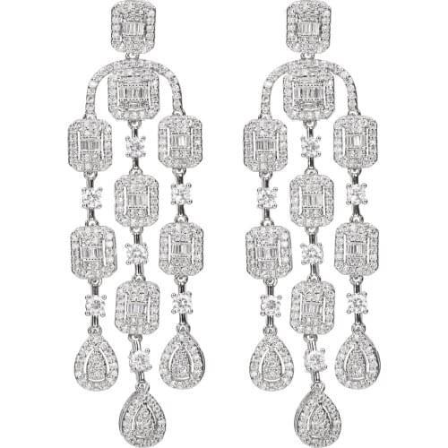 Bettyue New Arrival Noble White Gold Earring With Delicate Zirconia Female Charming Jewelry Banquet Exquisite Ornament