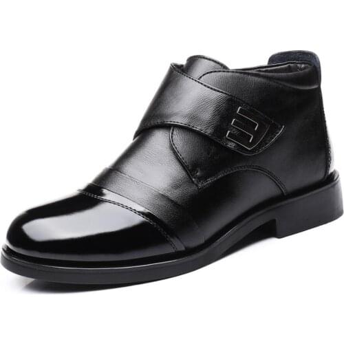 Top Genuine Leather Autumn Winter Men snow Boots Vintage Style Boots Men Shoes Snow Boots Casual Fashion Warm Hombre erkek bot