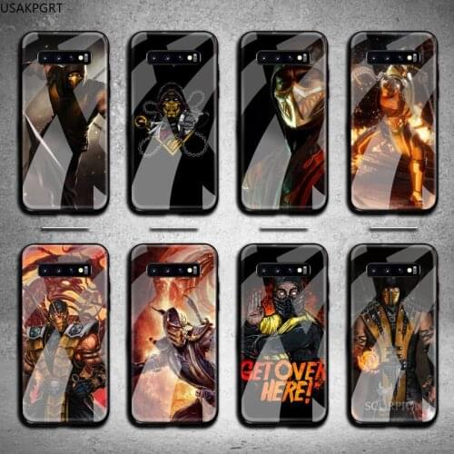 Scorpion Mortal Kombat Phone Case Tempered Glass For Samsung S20 Plus S7 S8 S9 S10 Plus Note 8 9 10 Plus
