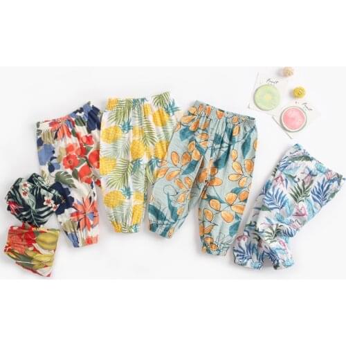 Baby Anti Mosquito Pants For Boys And Girls Bohemian Printing Thin Bloomers Baby Bloomers Toddler Newborn Clothes Wear