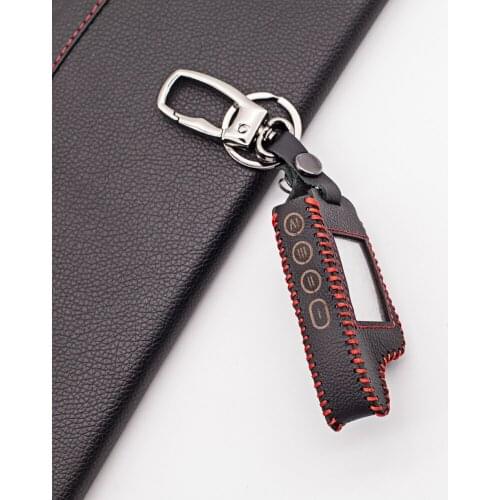 Hot Sale Functional Leather Case Cover for Russian version 2-way SCHER KHAN Magicar A/B LCD Two Way Car Alarm System