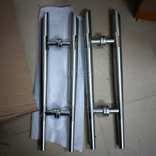 H shape polished stainless steel glass door pull handles 600mm