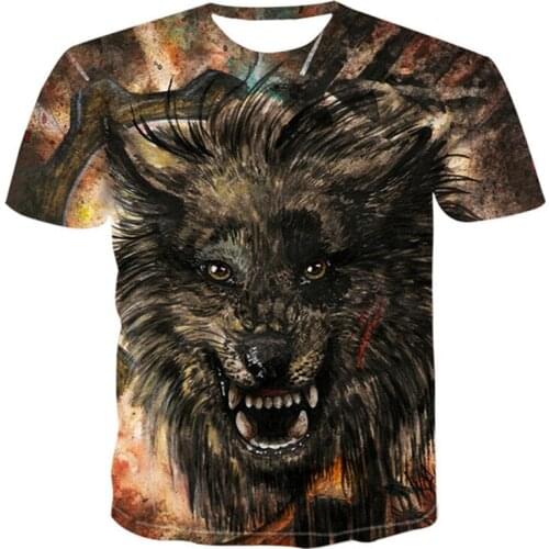 Wolf Graphic T Shirts Tee Men Clothing Animal Camisetas Tops Ropa Hombre Streetwear Camisa Masculina Verano Roupas Koszulki
