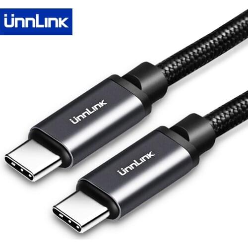 Unnlink Type C to Type C Cable USB C to USB C 3.1 Gen2 3A PD 5G/10Gbps 4K60 Thunderbolt 3 for Macbook Pro Nintendo Switch s9 p20