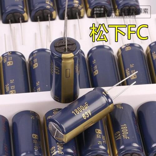 Matsushita capacitor FC 63V1800UF 18X40MM ultra low internal resistance Electrolytic Capacitor ce fc 1800UF 63V Gold