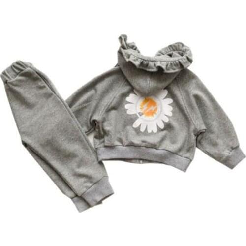 Cultiseed Baby Girls Floral Print Hooded Cardigan Coats+Long Pant 2pc Sets Clothes Children Kids New Fashion Casual Sports Suits