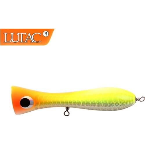 LUTAC Wooden Floating Popper Pesca Fishing Lure Swimbait 200mm 120g