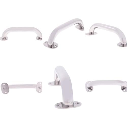 MagiDeal 6 x Polished Boat Round Handrail 9 Inch Grab Handle-Stainless Steel