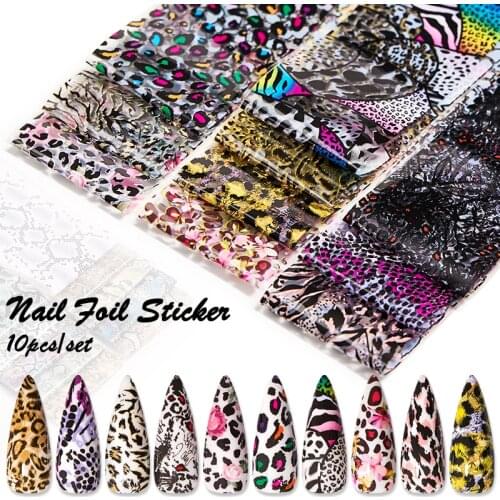 Mtssii 1pcs 3D Nail Sticker Water Leopard Black White Sexy Slider Winter Design for Nail Art Decoration Manicure Accessories