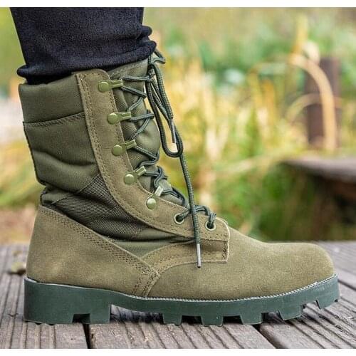 Men Tactical Combat Army Ankle Boots Breathable Hiking Shoes Hiking Camouflage Sport Work Safefy Mountain Climbing Shoes Boots