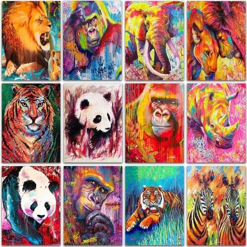 5D Diamond Painting Kit Cartoon animal orangutan horse lion tiger panda Full Square&Round embroidery mosaic Cross stitch Paint