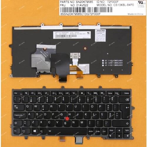 New PT Portuguese Teclado Keyboard for IBM Lenovo Thinkpad X230S X240 X240S X240I X250 X260 X270 , BACKLIT, with Point Stick