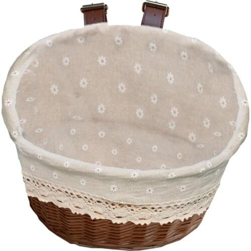 New Style Vintage Wicker Kids Bike Bicycle Hand-made Front Basket Shopping Box High Quality Outdoor Sports Accessories Drop Ship