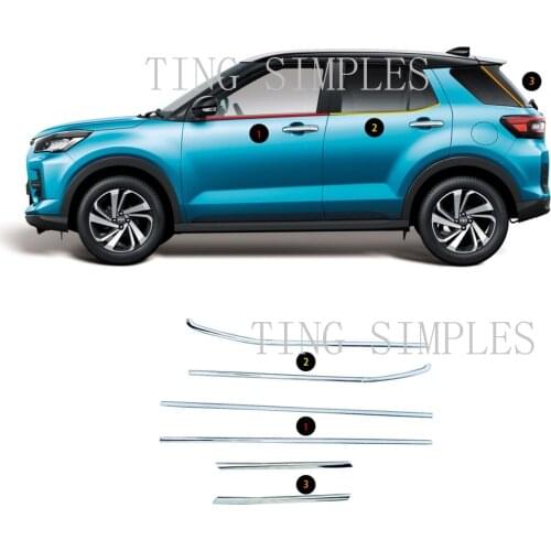 Fit for Toyota Raize 2020 2021 Car Exterior Accessories Steel Chrome Car Window Trim Bottom Sill Cover 6pcs accessories