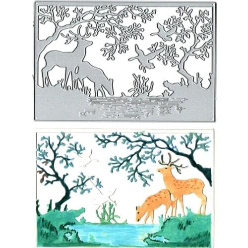 Christmas deer greeting card Metal Cutting Dies for DIY Scrapbooking Album Paper Cards Decorative Crafts Embossing Die Cuts