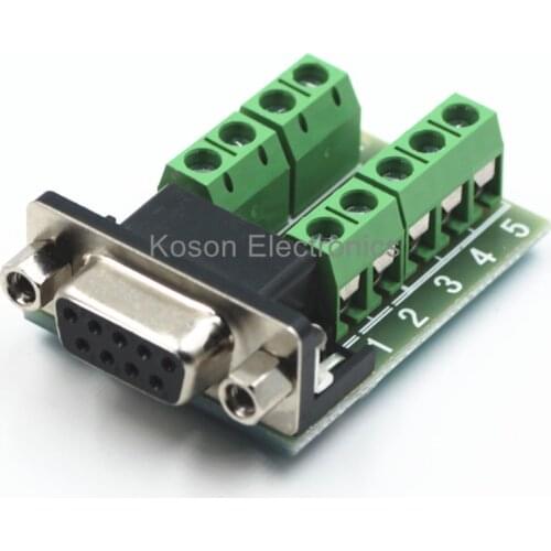 RS232 Serial to Terminal DB9 Female Adapter Connector Signals Terminal Module