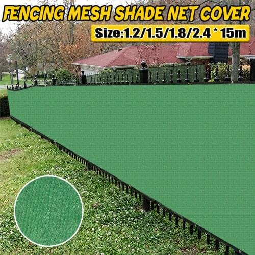 15M Heavy Duty Privacy Screen Fence Black Green Mesh Shade Net Cover with Brass Grommets For Garden Yard