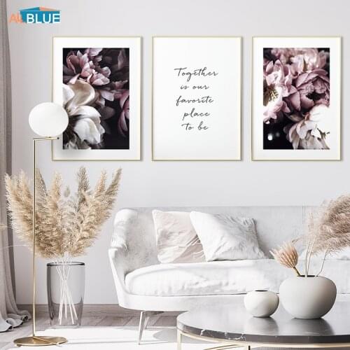 Scandinavian Canvas Print Peony Flower Posters and Prints Wall Art Paintings For Living Room Wall Picture Modern Home Decoration