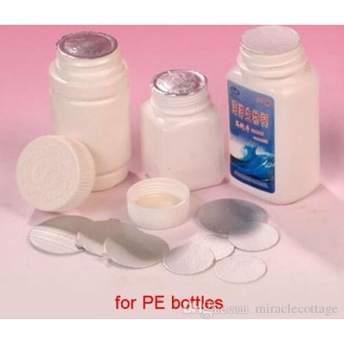 1000pcs 51mm/52mm/53mm/54mm/55mm Aluminum Foil Seal for Plastic Bottle, Induction Alumunim Foil Pads for PET/PE/PP/HDPE/GAKSET