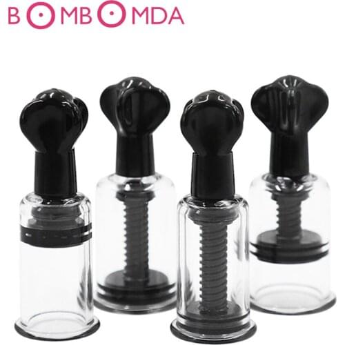 4 Sizes Breast Nipple Sucker Sexy Breast Massage Clip Enhancement Vacuum Pump Sucker Breast Enlarger Vibrating Sex Adults Toys