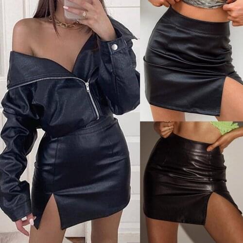 Womens solid irregular split zipper skirt, mini skirt, versatile skirt, sexy open leg skirt, hip skirt girl SAGACE 2021