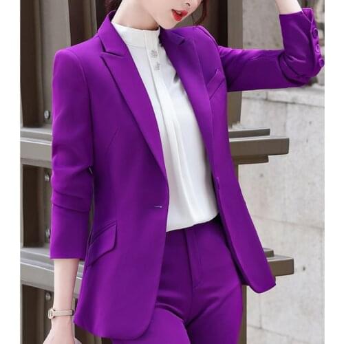 Autumn Winter Women Candy Colors Notched Tops Single Breasted Korean Loose Casual Black Women Blazers Jackets Work Wear Coat