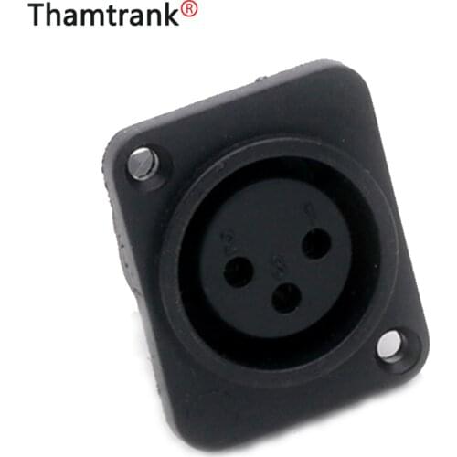 10pcs XLR 3Pins Female Socket Connecter Adapte for Audio Video Panel Mount type black color