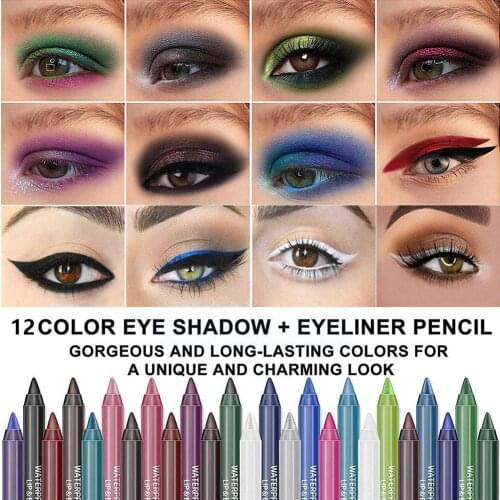 14 Colors Color Gel Eyeliner Pen Pearlescent Eyeshadow Makeup Tools Blooming Waterproof Up Make Pen Cosmetic Not J3Q3