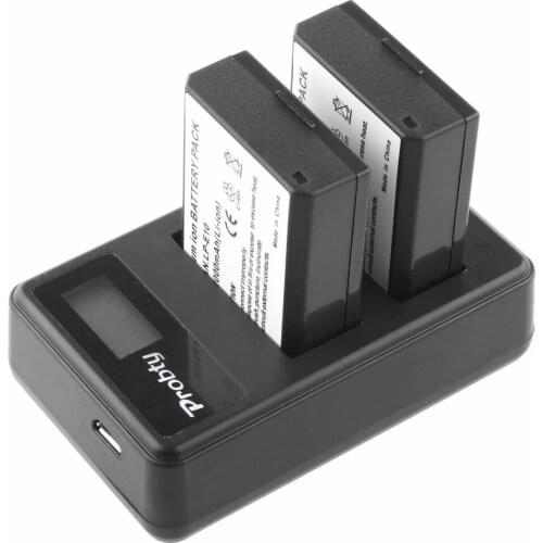 2Pcs LP-E10 LPE10 LP E10 Camera Battery + LCD USB Dual Charger for Canon Rebel T3 T5 T6 Kiss X50 X70 EOS 1100D 1200D 1300D