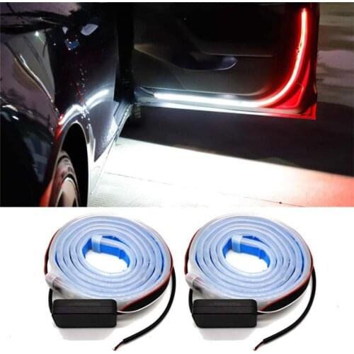 2PCS Car Door Decoration Light Strips Car Styling Strobe Flashing Light Safety 12V LED Opening Warning LED Lamp Strip Waterproof