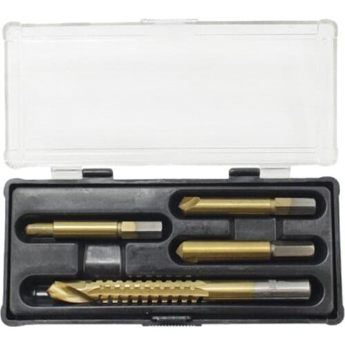 4 in 1 High Speed Steel Broken Screw Remover Bit Bolt Extractor Removing Tool + Saw Drill Bit HSS Screw Drill Extractor