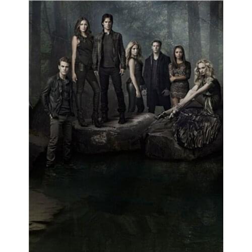 5D Diamond Painting TV Poster The Vampire Diaries Diamond Embroidery Characters Cross Stitch Kit Mosaic Home Wall Decoration Art