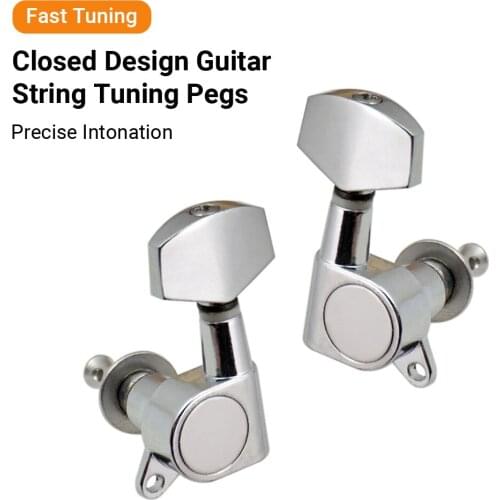 6pcs Sealed Guitar String Pegs Locking Tuners 3L3R Tuning Pegs String Tuners Electric Acoustic Guitar Tuner Machine Heads Knobs