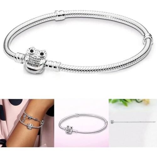 Owl snake chain bracelet fit original European bracelet diy charms bead jewelry for women gift animal bangle berloque