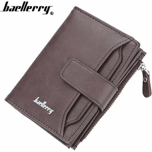 Baellerry Brand wallet leather Men Wallets coin pocket zipper Handy Multi-functional Short purse 3 Fold Male Purses Cards Holder