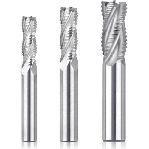 Four-Blade Corrugated Milling Cutter Wave-Blade Steel Parts Aluminum Roughening Knife 4-Blade CNC End Mill