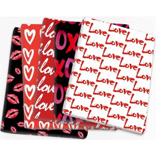 David accessories 50*145cm Valentines' Polyester Cotton Fabric for Sewing Dress Cloth Making DIY Cushion Cover,1Yc15312