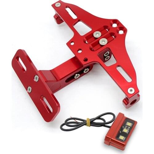 Motorcycle License plate Holder Bracket 12V LED Rear Light CNC Fender For ducati monster yamaha suzuki moto honda bmw universal