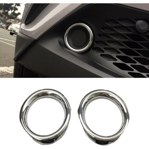 For Toyota C-HR CHR 2017 2018 Car styling ABS Chrome cover trim front head fog light lamp frame stick part 2pcs