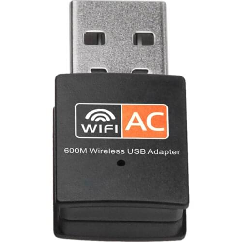 600Mbps 2.4GHz +5GHz Dual Band Usb Wifi Adapte Wifi Antenna 802.11a/b/g/n/ac WiFi Adapter for MAC Windows (Black)