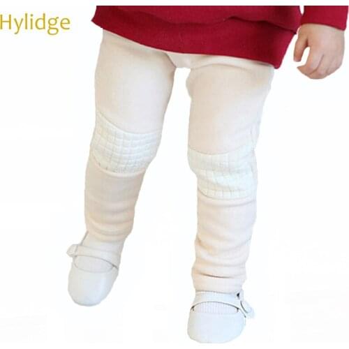 Hylidge Autumn Winter Girl Boy Tights Fashion Cute Girls Tight Pants Thickening Knee Pads Cotton Pantyhose Pants White Grey