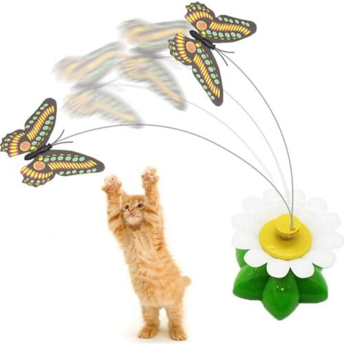 Simulation Butterfly Cat Wand Funny Pet Interactive Training Toy Automatic Electric Rotating Teaser Scratch Cat Tory Cat Toy